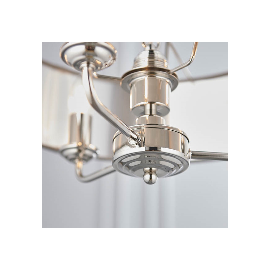Endon 94377 - Pendel med kædeophæng HIGHCLERE 3xE14/40W/230V grå/skinnende krom