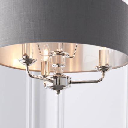 Endon 94377 - Pendel med kædeophæng HIGHCLERE 3xE14/40W/230V grå/skinnende krom