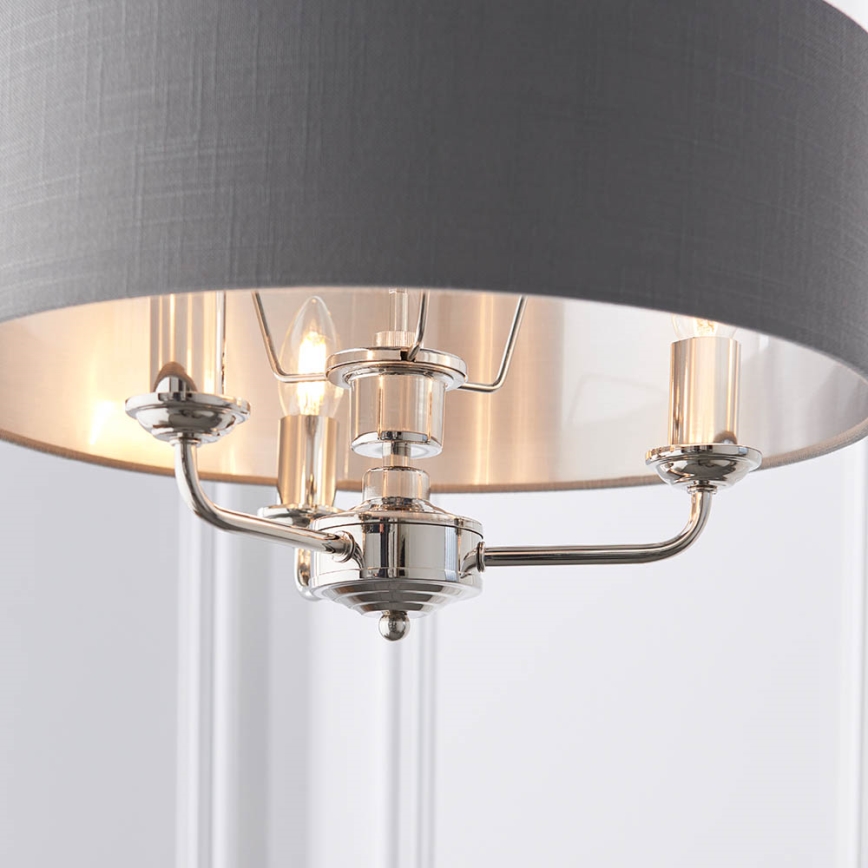 Endon 94377 - Pendel med kædeophæng HIGHCLERE 3xE14/40W/230V grå/skinnende krom
