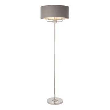 Endon 94378 - Gulvlampe HIGHCLERE 1xE14/40W/230V grå/skinnende krom diameter 47 cm