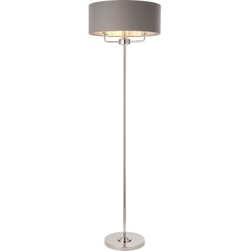 Endon 94378 - Gulvlampe HIGHCLERE 1xE14/40W/230V grå/skinnende krom