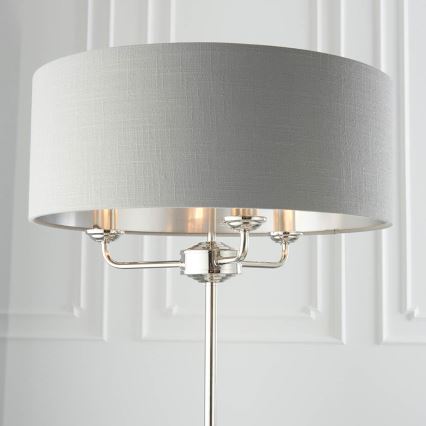 Endon 94378 - Gulvlampe HIGHCLERE 1xE14/40W/230V grå/skinnende krom