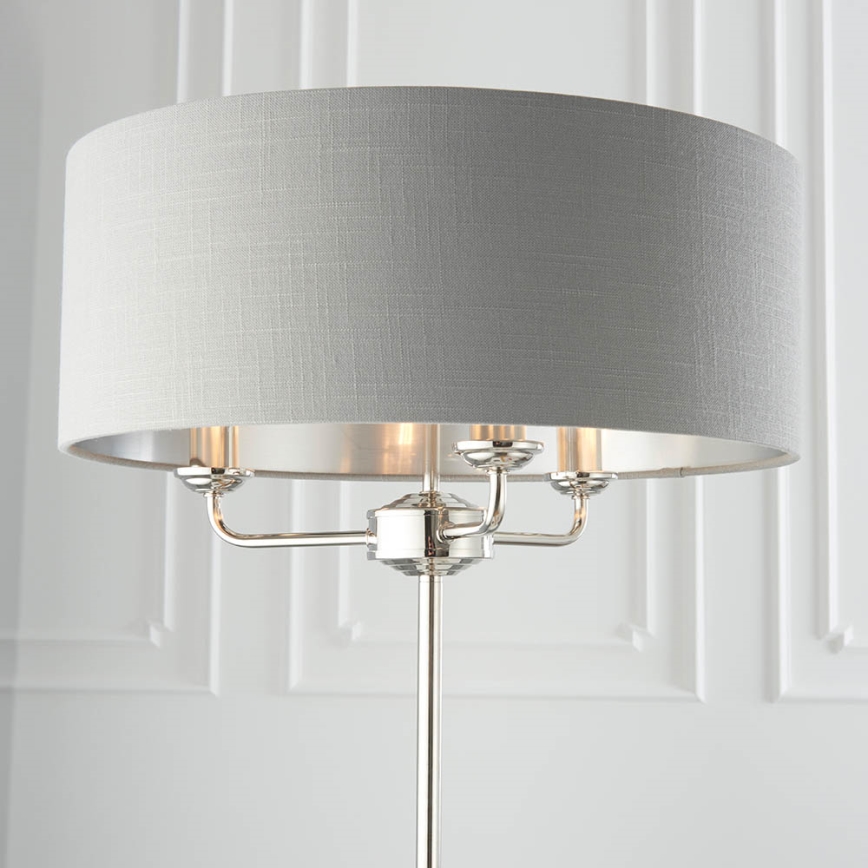 Endon 94378 - Gulvlampe HIGHCLERE 1xE14/40W/230V grå/skinnende krom