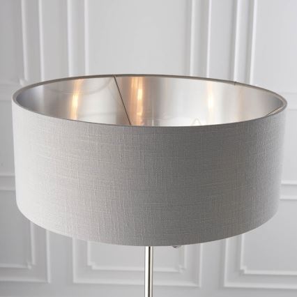 Endon 94378 - Gulvlampe HIGHCLERE 1xE14/40W/230V grå/skinnende krom