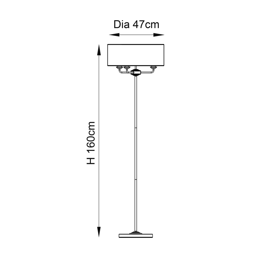 Endon 94378 - Gulvlampe HIGHCLERE 1xE14/40W/230V grå/skinnende krom
