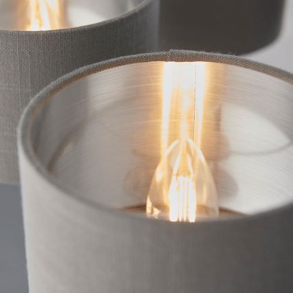 Endon 94381 - Pendel med kædeophæng HIGHCLERE 6xE14/28W/230V grå/skinnende krom