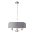 Endon 94394 - Pendel med kædeophæng HIGHCLERE 3xE14/40W/230V mørk/skinnende krom diameter 45 cm
