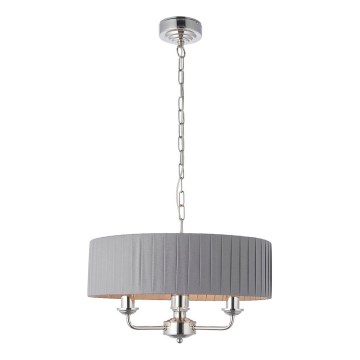 Endon 94394 - Pendel med kædeophæng HIGHCLERE 3xE14/40W/230V mørk/skinnende krom diameter 45 cm