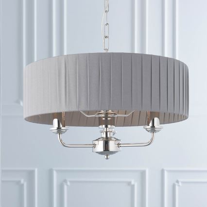 Endon 94394 - Pendel med kædeophæng HIGHCLERE 3xE14/40W/230V mørk/skinnende krom