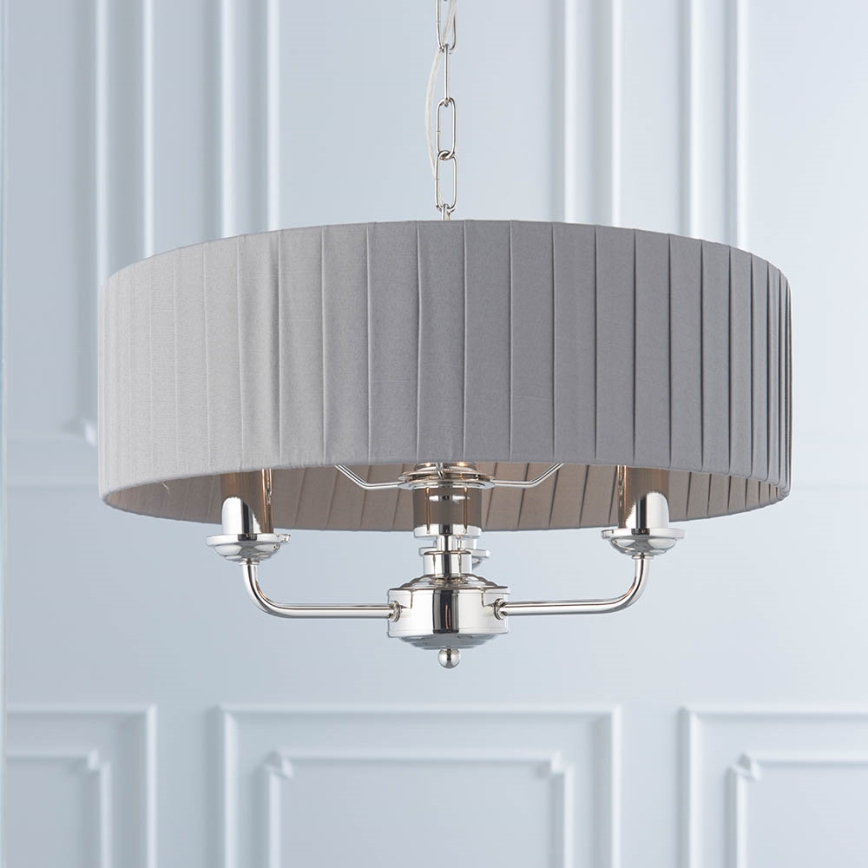 Endon 94394 - Pendel med kædeophæng HIGHCLERE 3xE14/40W/230V mørk/skinnende krom