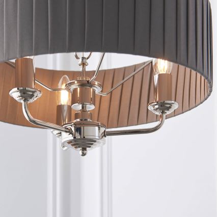 Endon 94394 - Pendel med kædeophæng HIGHCLERE 3xE14/40W/230V mørk/skinnende krom