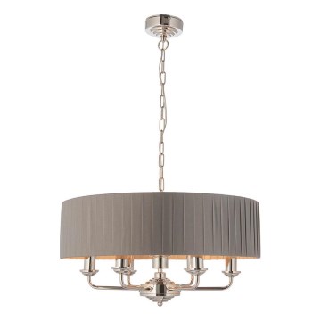 Endon 94397 - Pendel med kædeophæng HIGHCLERE 6xE14/40W/230V grå/skinnende krom