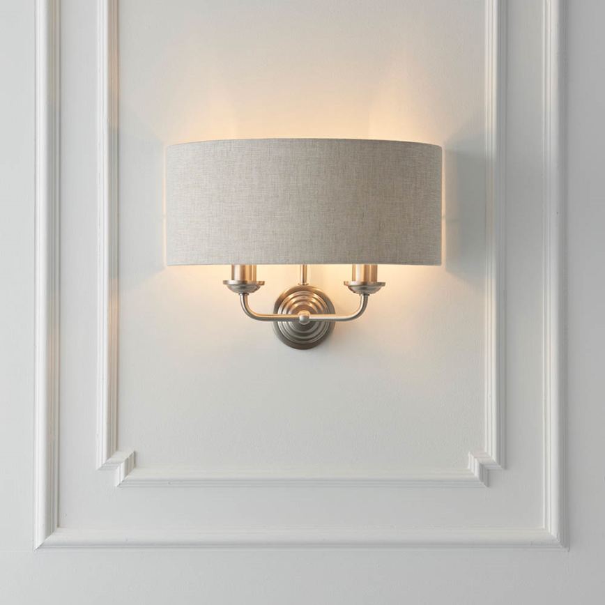 Endon 94403 - Væglampe HIGHCLERE 2xE14/40W/230V grå/mat krom