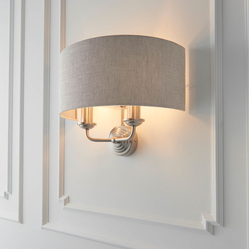 Endon 94403 - Væglampe HIGHCLERE 2xE14/40W/230V grå/mat krom
