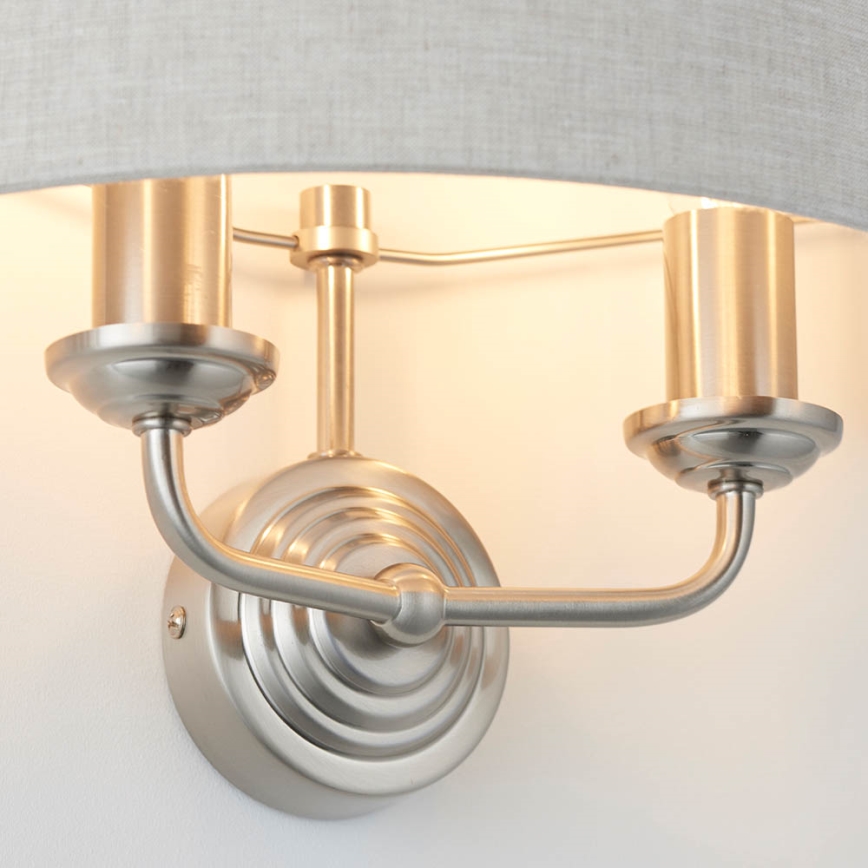 Endon 94403 - Væglampe HIGHCLERE 2xE14/40W/230V grå/mat krom