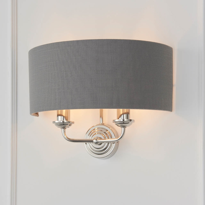 Endon 94406 - Væglampe HIGHCLERE 2xE14/40W/230V mørk/skinnende krom