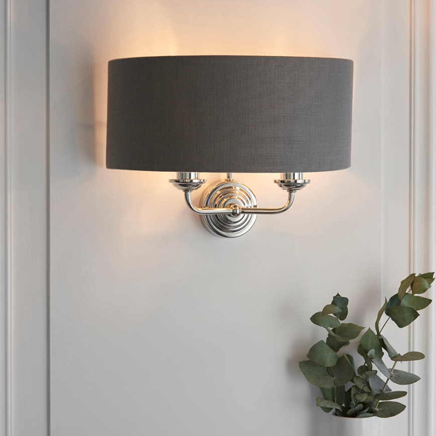 Endon 94406 - Væglampe HIGHCLERE 2xE14/40W/230V mørk/skinnende krom