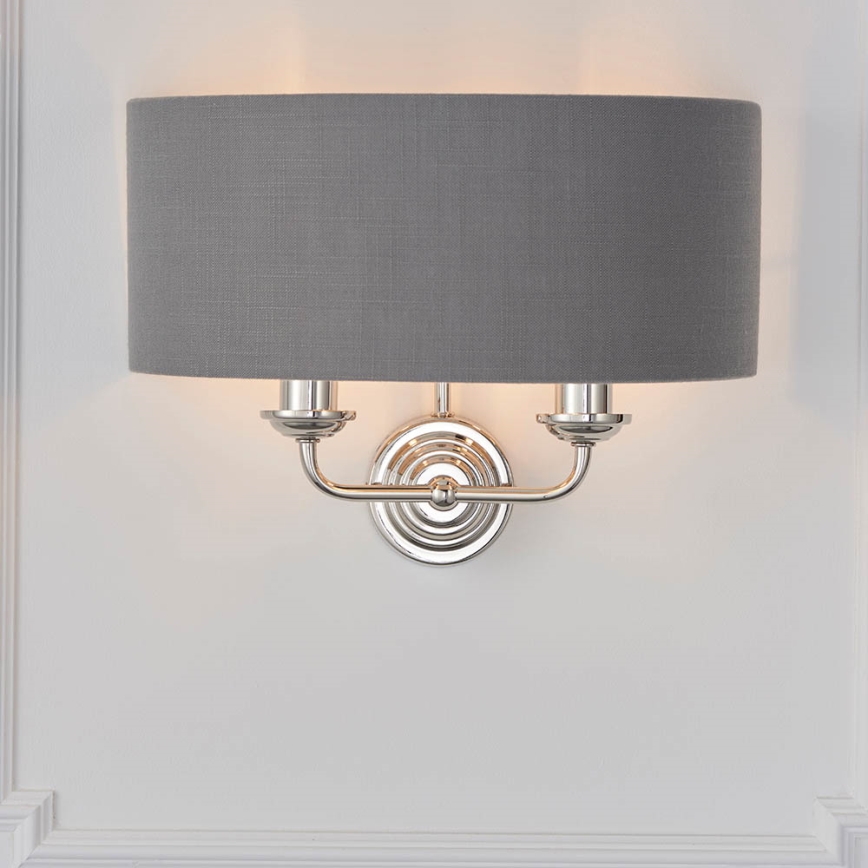 Endon 94406 - Væglampe HIGHCLERE 2xE14/40W/230V mørk/skinnende krom