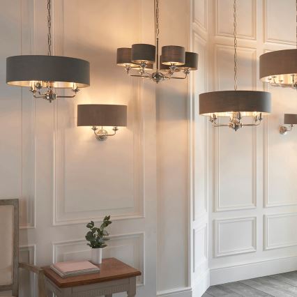 Endon 94406 - Væglampe HIGHCLERE 2xE14/40W/230V mørk/skinnende krom