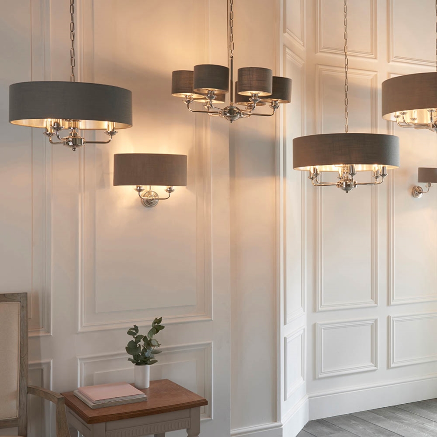 Endon 94406 - Væglampe HIGHCLERE 2xE14/40W/230V mørk/skinnende krom
