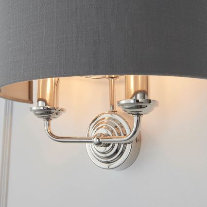 Endon 94406 - Væglampe HIGHCLERE 2xE14/40W/230V mørk/skinnende krom