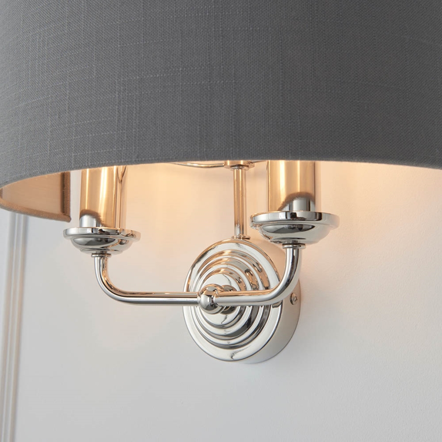 Endon 94406 - Væglampe HIGHCLERE 2xE14/40W/230V mørk/skinnende krom