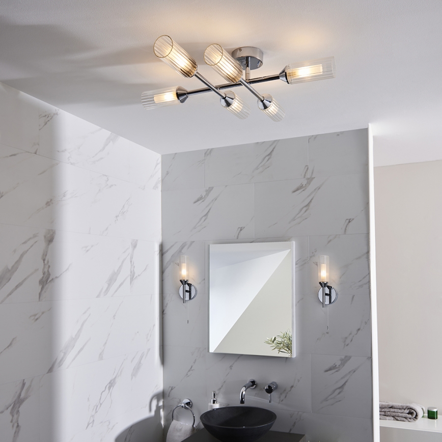 Endon 95045 - Loftlampe til badeværelse NATORI 6xG9/3W/230V IP44 skinnende krom