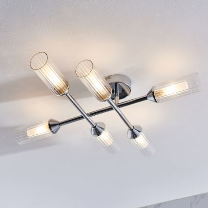 Endon 95045 - Loftlampe til badeværelse NATORI 6xG9/3W/230V IP44 skinnende krom