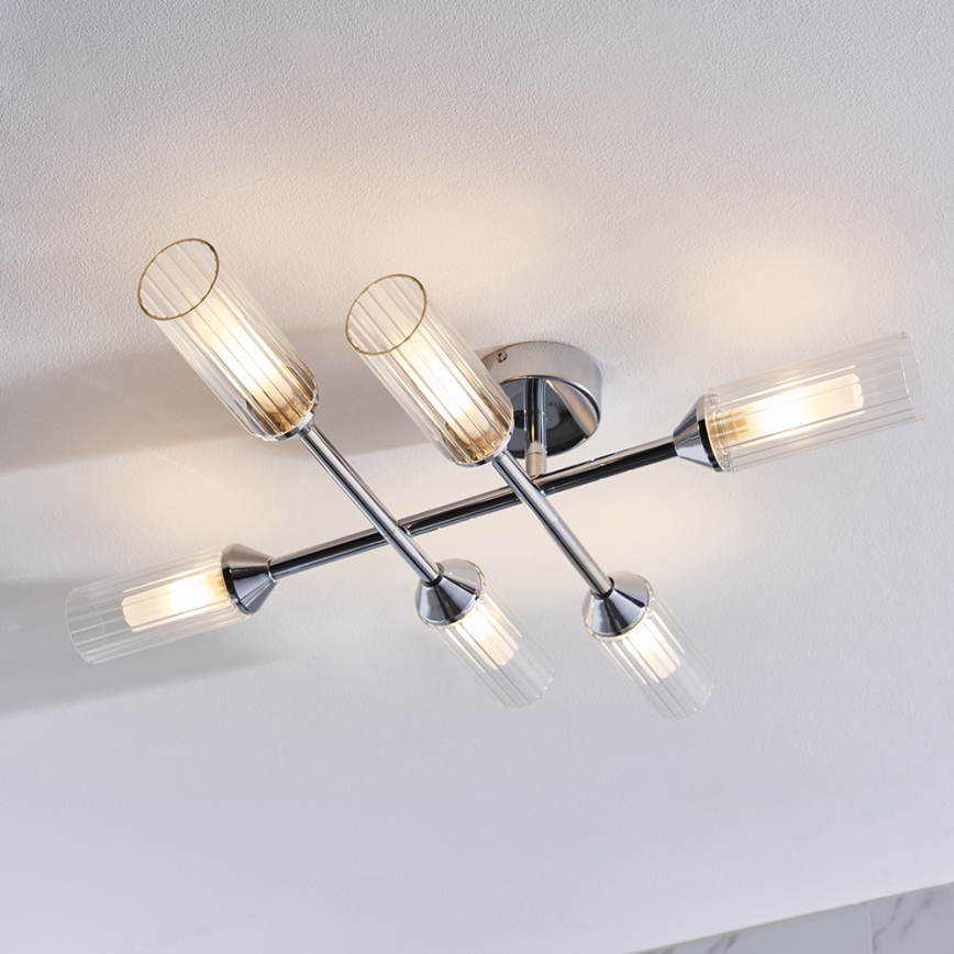 Endon 95045 - Loftlampe til badeværelse NATORI 6xG9/3W/230V IP44 skinnende krom