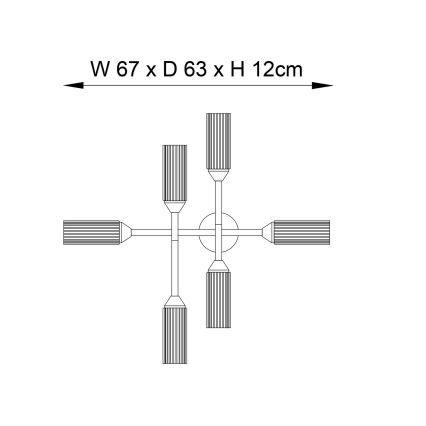 Endon 95045 - Loftlampe til badeværelse NATORI 6xG9/3W/230V IP44 skinnende krom
