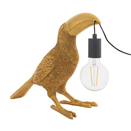 Endon 95077 - Bordlampe TOCO TOUCAN 1xE27/10W/230V guldfarvet