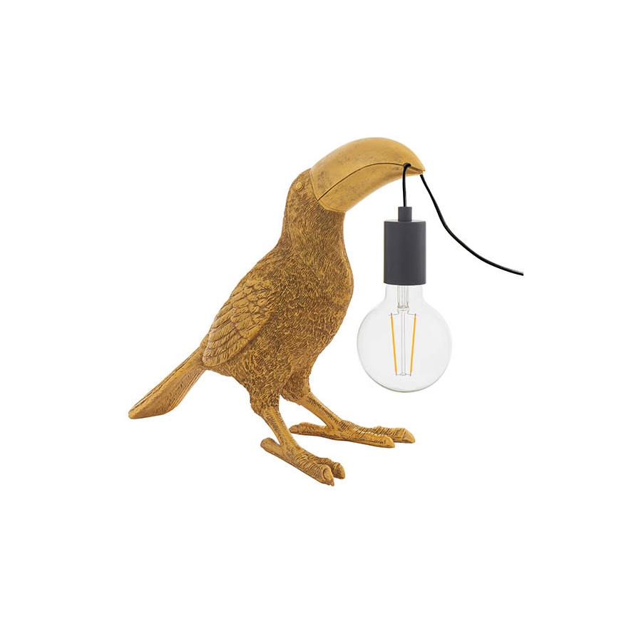 Endon 95077 - Bordlampe TOCO TOUCAN 1xE27/10W/230V guldfarvet
