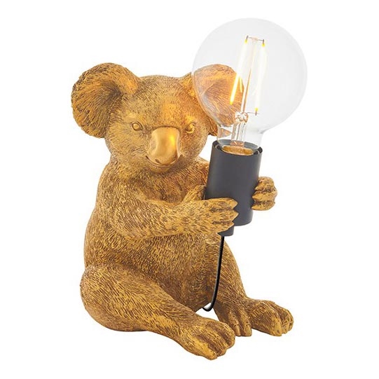 Endon 95082 - Bordlampe KOALA 1xE27/10W/230V guldfarvet