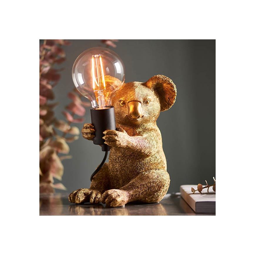 Endon 95082 - Bordlampe KOALA 1xE27/10W/230V guldfarvet