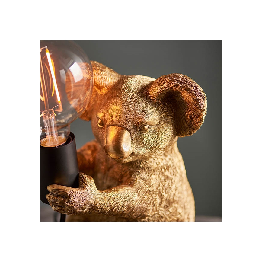 Endon 95082 - Bordlampe KOALA 1xE27/10W/230V guldfarvet
