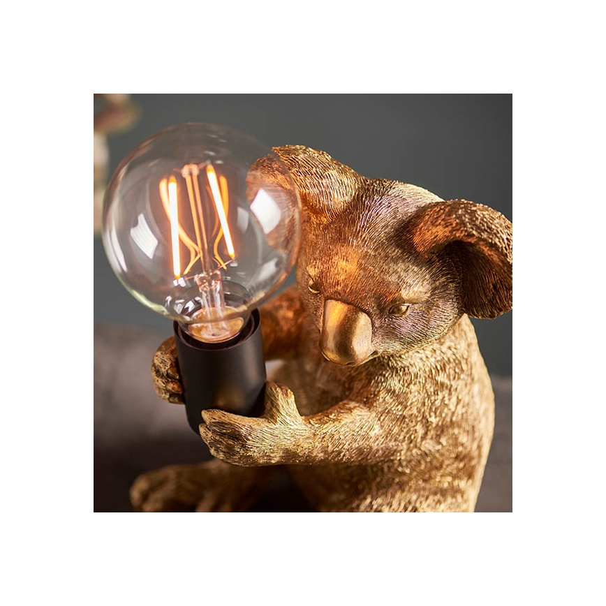Endon 95082 - Bordlampe KOALA 1xE27/10W/230V guldfarvet