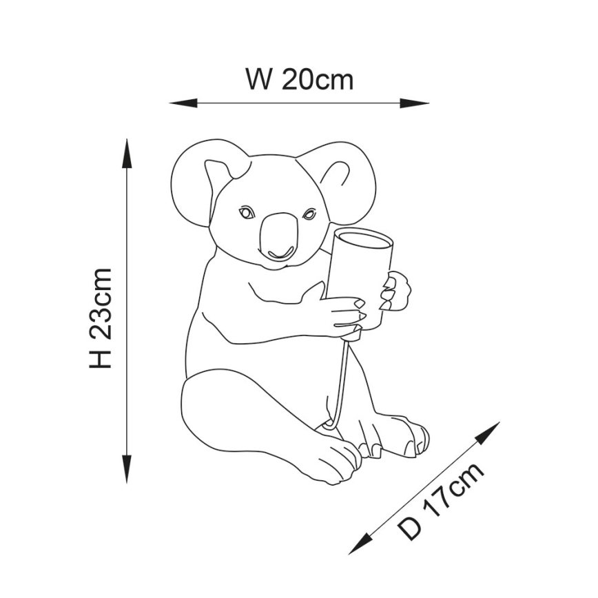 Endon 95082 - Bordlampe KOALA 1xE27/10W/230V guldfarvet