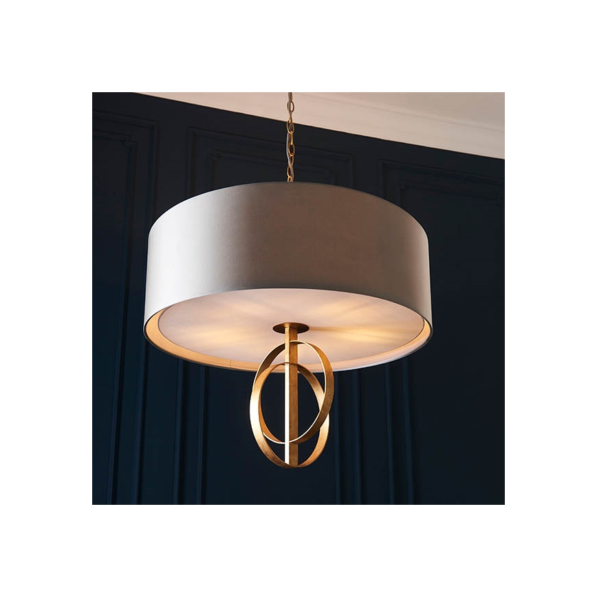 Endon 95211 - Kædeophængt lysekrone 5xE27/10W/230V Ø 70 cm grå/messing