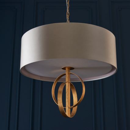 Endon 95212 - Lysekrone på kæde 3xE27/10W/230V Ø 60 cm grå/messing