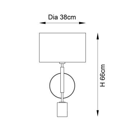 Endon 95213 - Bordlampe 1xE27/10W/230V grå/messing/sort