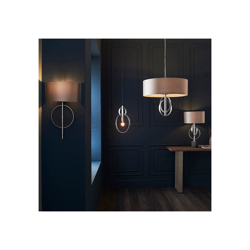 Endon 95215 - Lysekrone med kæde 5xE27/10W/230V Ø 70 cm grå