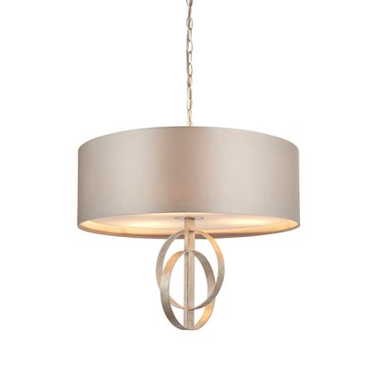 Endon 95216 - Lysekrone på kæde 3xE27/10W/230V Ø 60 cm grå