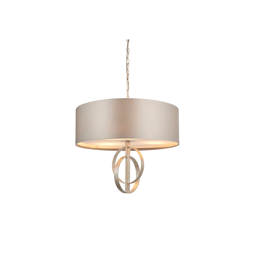 Endon 95216 - Lysekrone på kæde 3xE27/10W/230V Ø 60 cm grå