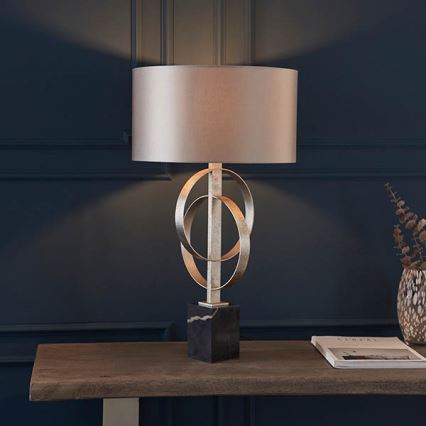Endon 95217 - Bordlampe 1xE27/10W/230V grå/sort