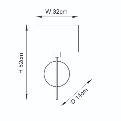 Endon 95218 - Væglampe 1xE27/10W/230V blå/messing