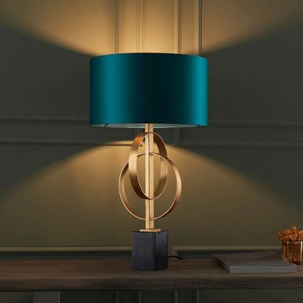 Endon 95221 - Bordlampe 1xE27/10W/230V blå/messing/sort