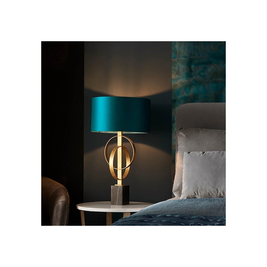 Endon 95221 - Bordlampe 1xE27/10W/230V blå/messing/sort