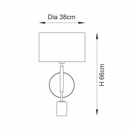 Endon 95221 - Bordlampe 1xE27/10W/230V blå/messing/sort