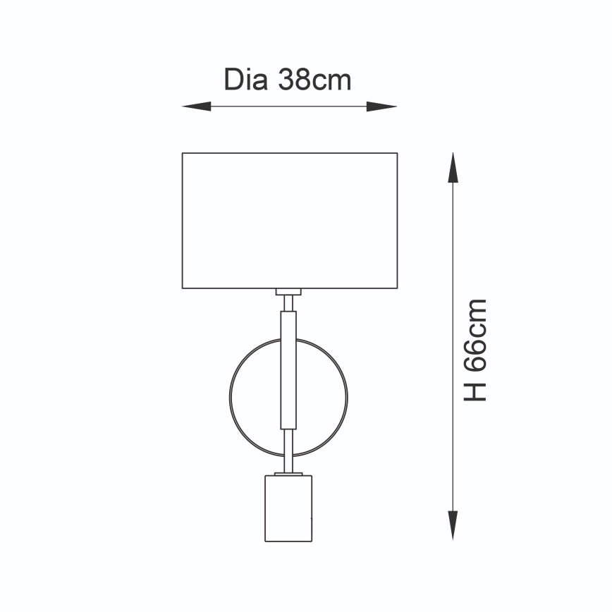 Endon 95221 - Bordlampe 1xE27/10W/230V blå/messing/sort