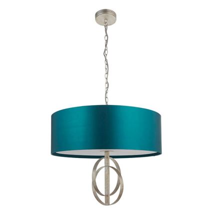 Endon 95223 - Kædeophængt lysekrone, 5 x E27, 10 W, 230 V, Ø 70 cm, blå/grå
